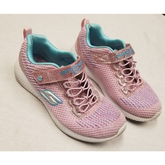 SKECHERS - GIRLS BOBS‎ SQUAD-GLITTER MADNESS SLIP ON SHOE size 5 pink - Picture 1 of 14